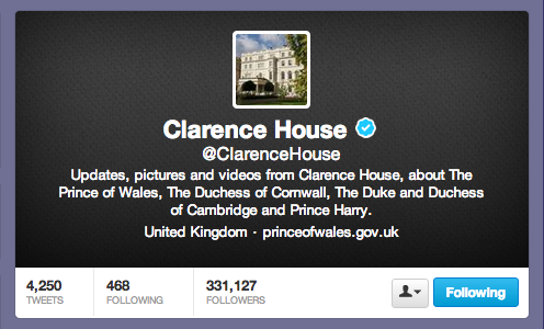 Clarence House twitter